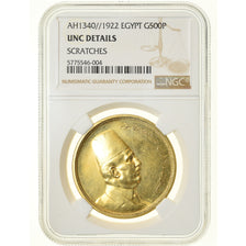 Coin, Egypt, Fuad I, 500 Piastres, 1922, British Royal Mint, NGC, UNC Details