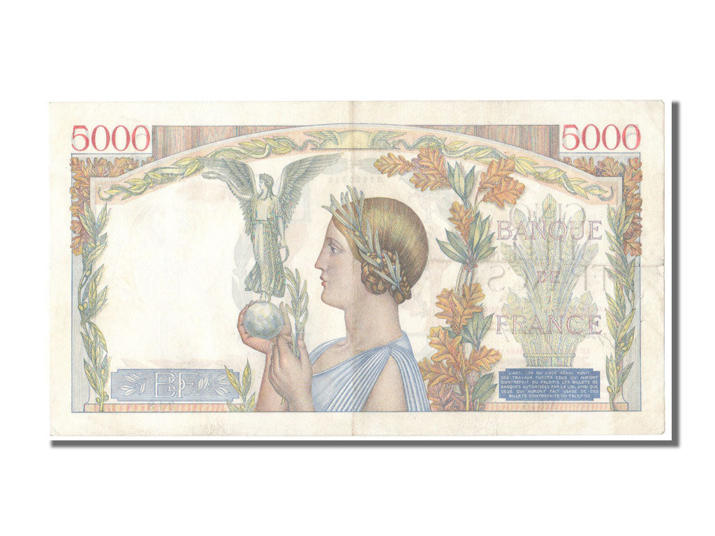 France, 5000 Francs, 5 000 F 1934-1944 ''Victoire'', 1942, KM #97c, 1942-04-02,.