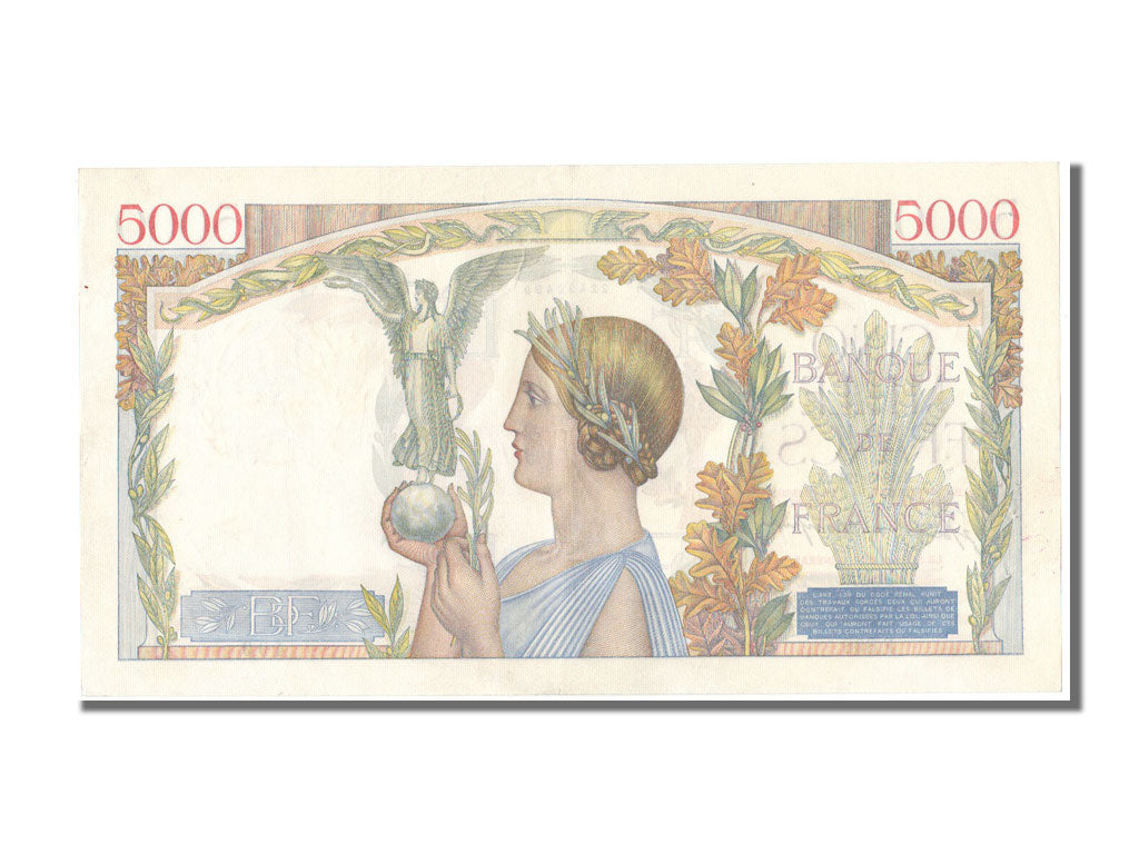 Banknote, France, 5000 Francs, 5 000 F 1934-1944 ''Victoire'', 1942, 1942-03-19