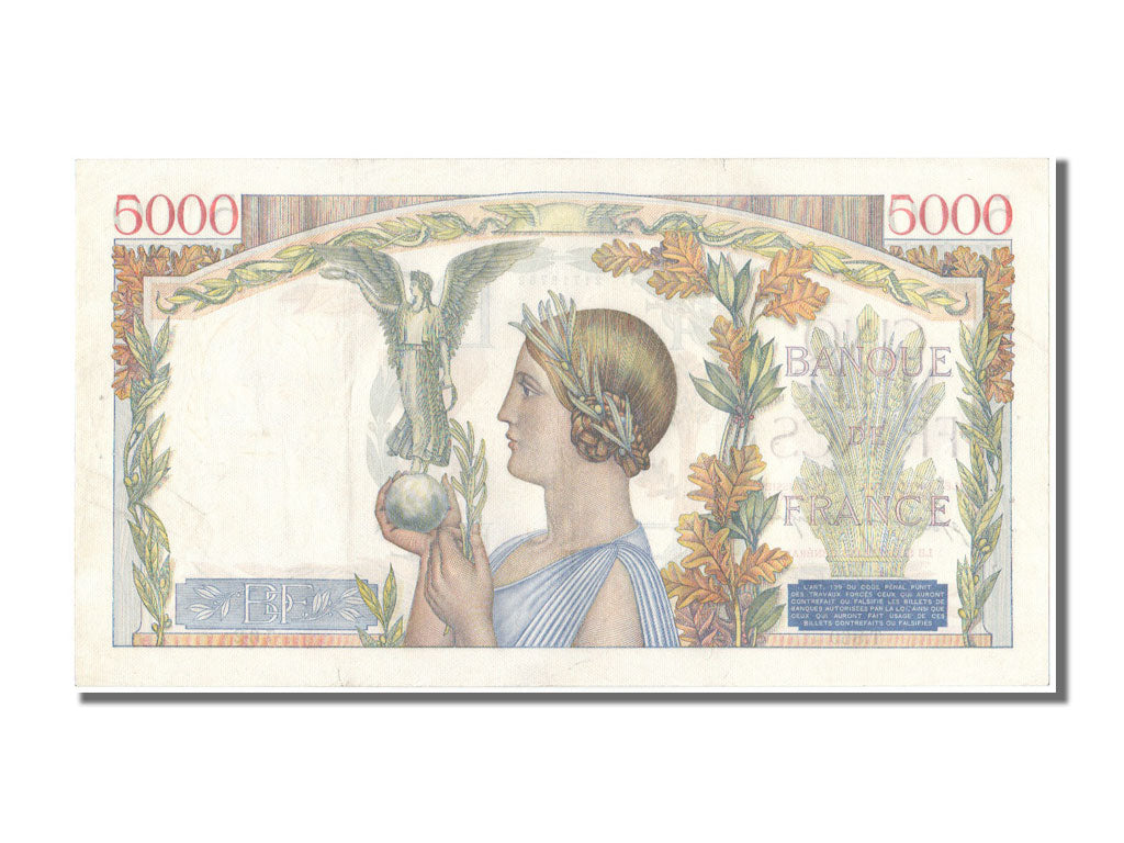 Banknote, France, 5000 Francs, 5 000 F 1934-1944 ''Victoire'', 1942, 1942-03-05