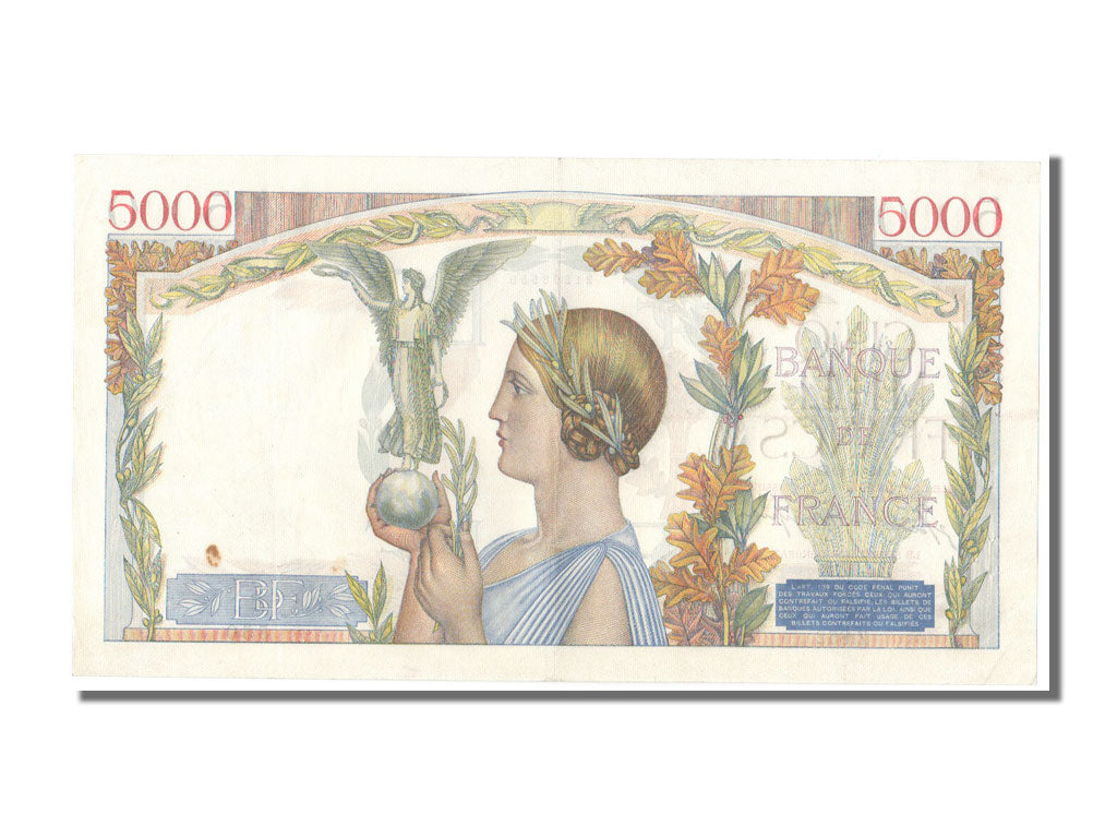 France, 5000 Francs, 5 000 F 1934-1944 ''Victoire'', 1942, KM #97c, 1942-01-15,.