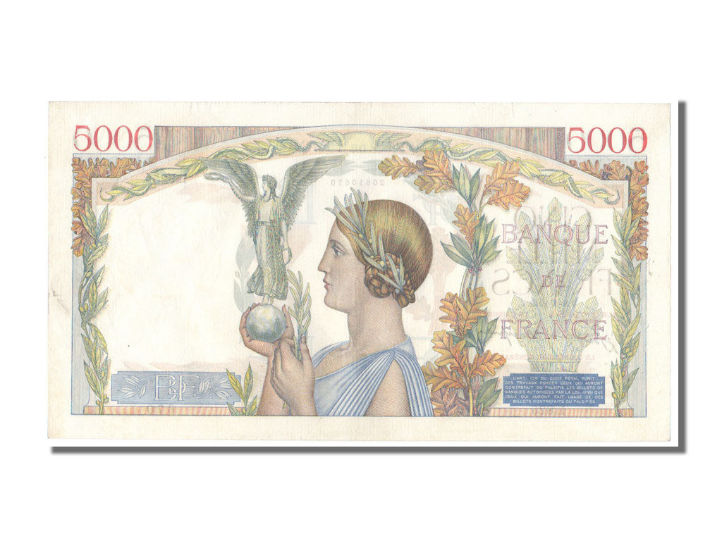 France, 5000 Francs, 5 000 F 1934-1944 ''Victoire'', 1942, KM #97c, 1942-01-08,.