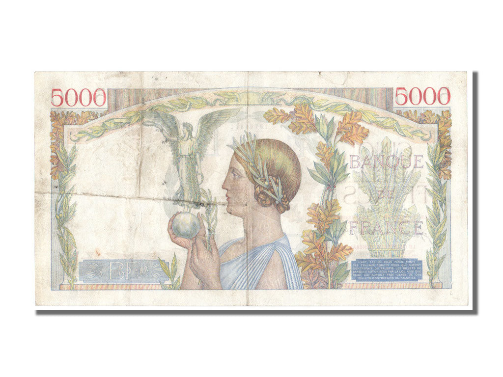 France, 5000 Francs, 5 000 F 1934-1944 ''Victoire'', 1941, KM #97c, 1941-12-26,.