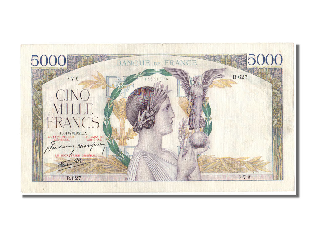 Banconote, Francia, 5000 Francs, 5 000 F 1934-1944 ''Victoire'', 1941