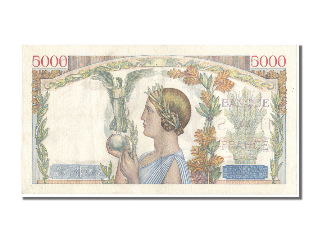 Biljet, Frankrijk, 5000 Francs, 5 000 F 1934-1944 ''Victoire'', 1940