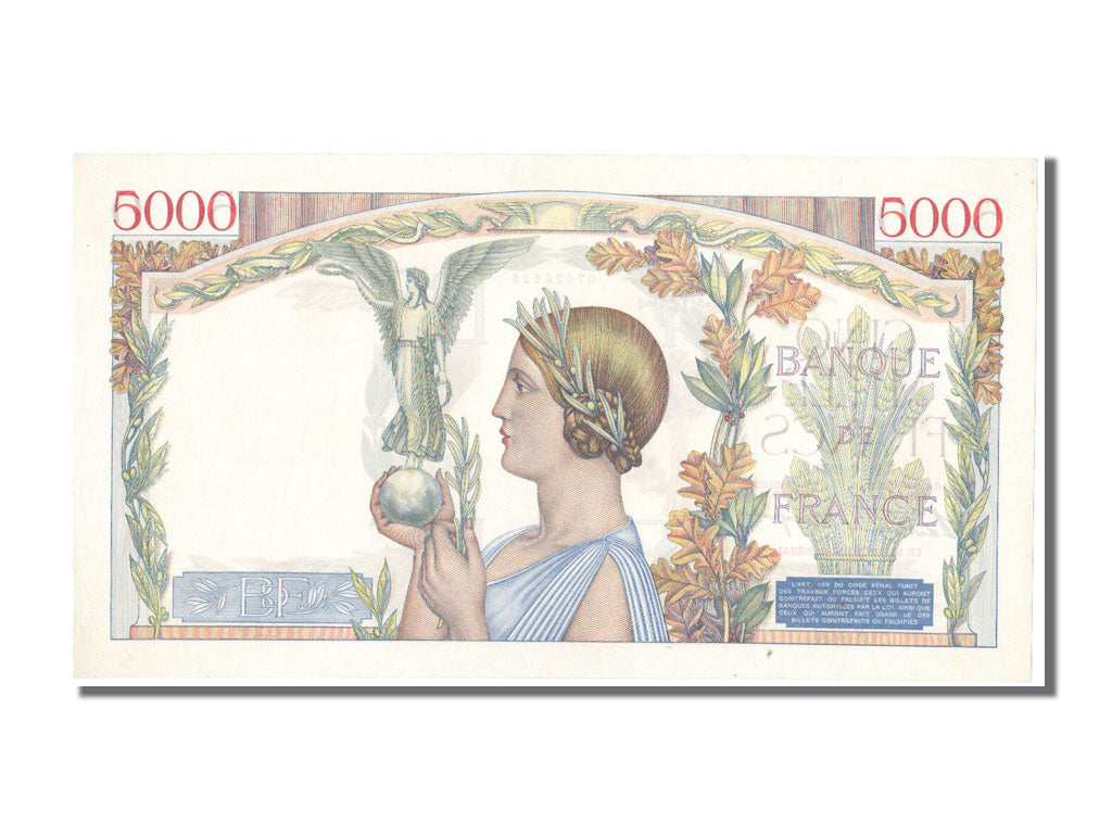 Billet, France, 5000 Francs, 5 000 F 1934-1944 ''Victoire'', 1939, 1939-09-21