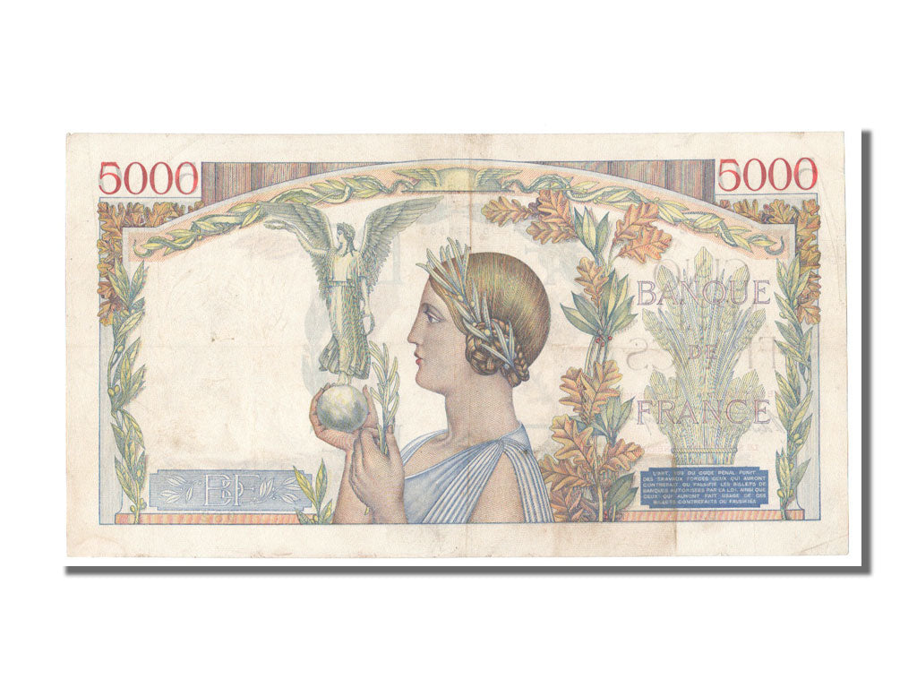 France, 5000 Francs, 5 000 F 1934-1944 ''Victoire'', 1939, KM #97a, 1939-09-21,.