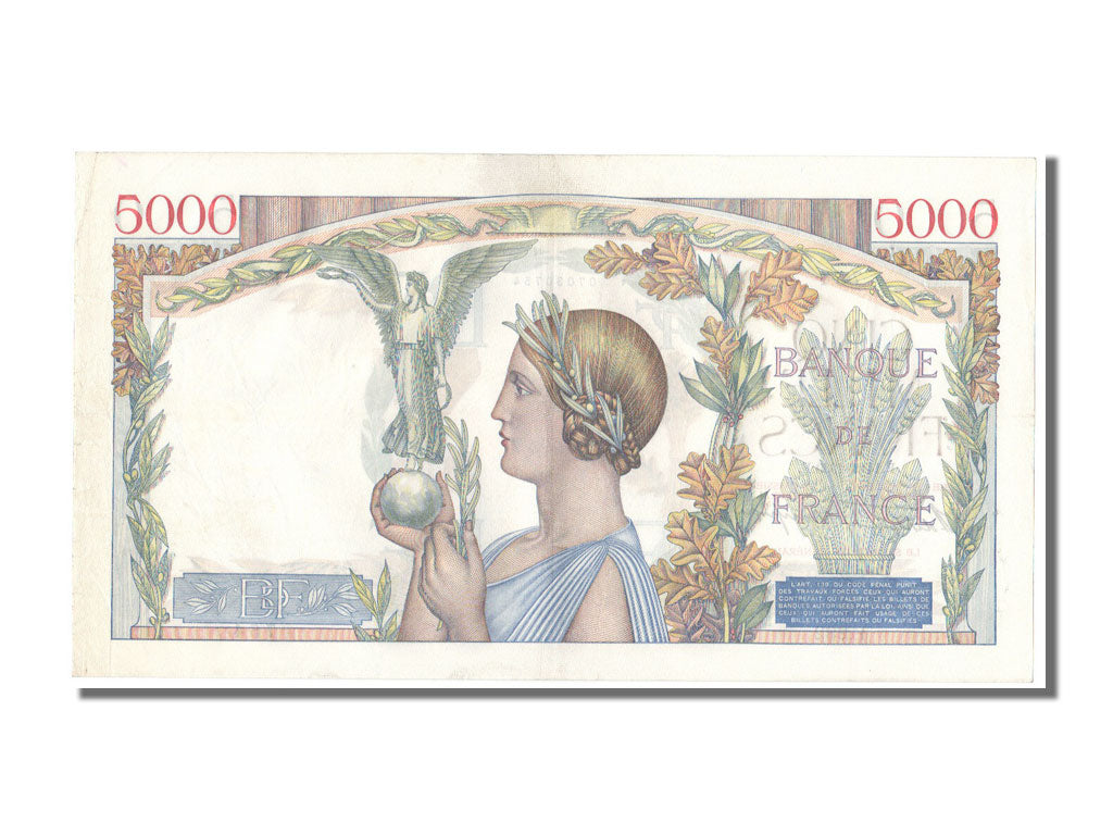 France, 5000 Francs, 5 000 F 1934-1944 ''Victoire'', 1939, KM #97a, 1939-09-14,.