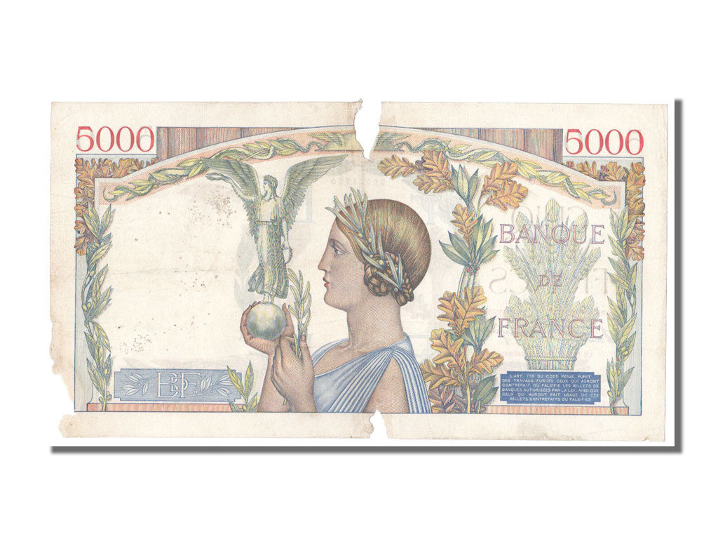 France, 5000 Francs, 5 000 F 1934-1944 ''Victoire'', 1939, KM #97a, 1939-09-07,.