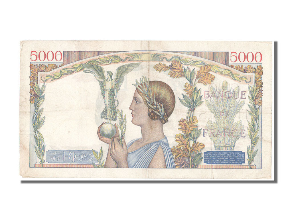 France, 5000 Francs, 5 000 F 1934-1944 ''Victoire'', 1939, KM #97a, 1939-09-07,.