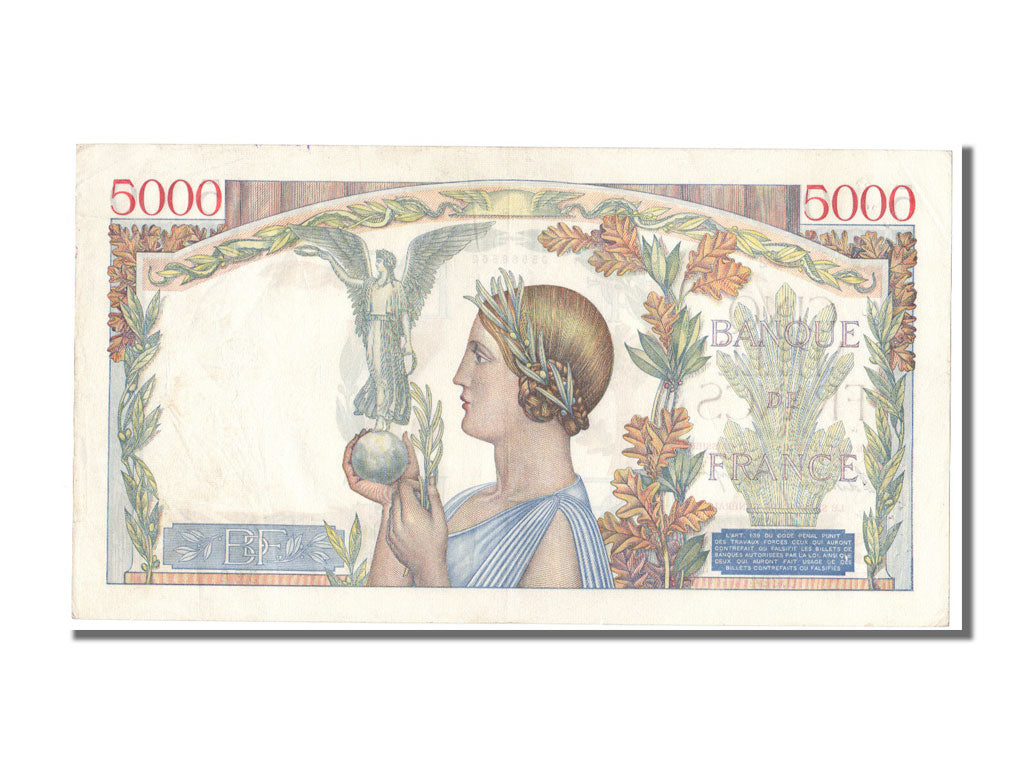 Billete, Francia, 5000 Francs, 5 000 F 1934-1944 ''Victoire'', 1939, 1939-06-08