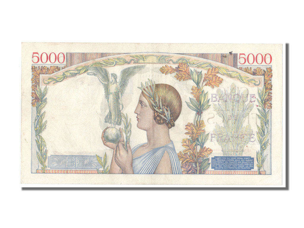 Biljet, Frankrijk, 5000 Francs, 5 000 F 1934-1944 ''Victoire'', 1939