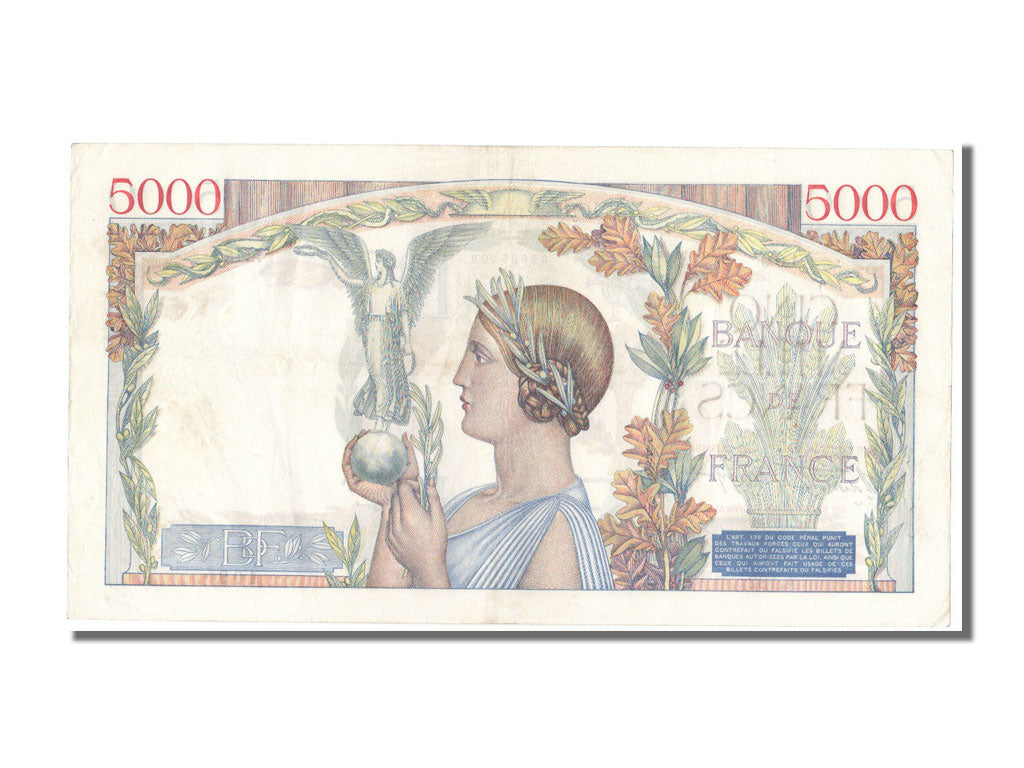 Banknote, France, 5000 Francs, 5 000 F 1934-1944 ''Victoire'', 1939, 1939-05-25