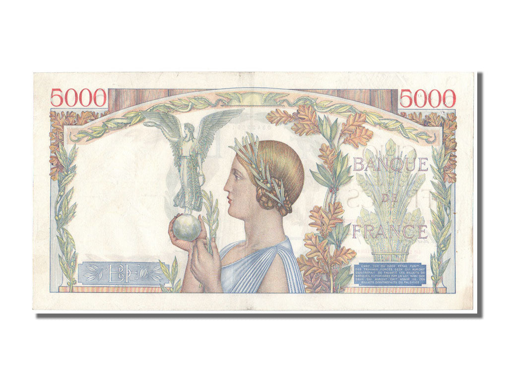 Billete, Francia, 5000 Francs, 5 000 F 1934-1944 ''Victoire'', 1939, 1939-04-06