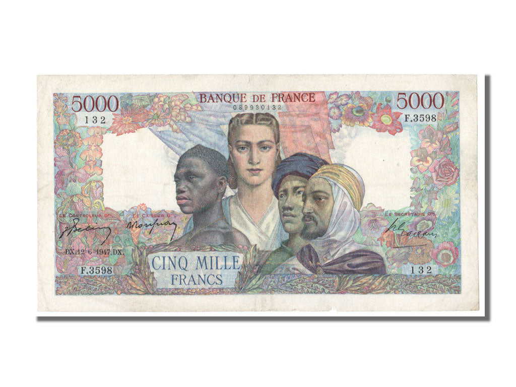 France, 5000 Francs, 5 000 F 1942-1947 ''Empire Français'', 1947, KM #103e, 1...