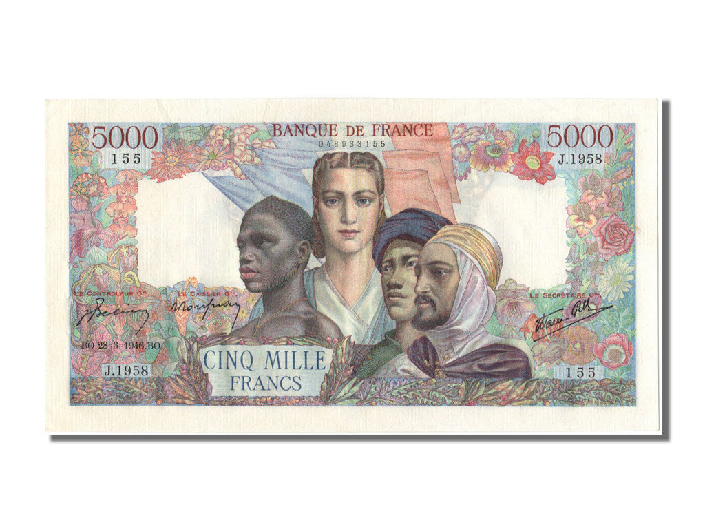 Francia, 5000 Francs, 5 000 F 1942-1947 ''Empire Français'', 1946, KM:103c,...