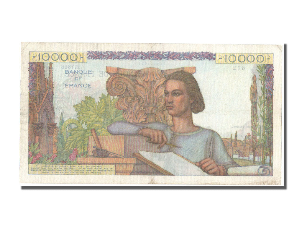 Banconote, Francia, 10,000 Francs, 10 000 F 1945-1956 ''Génie Français''
