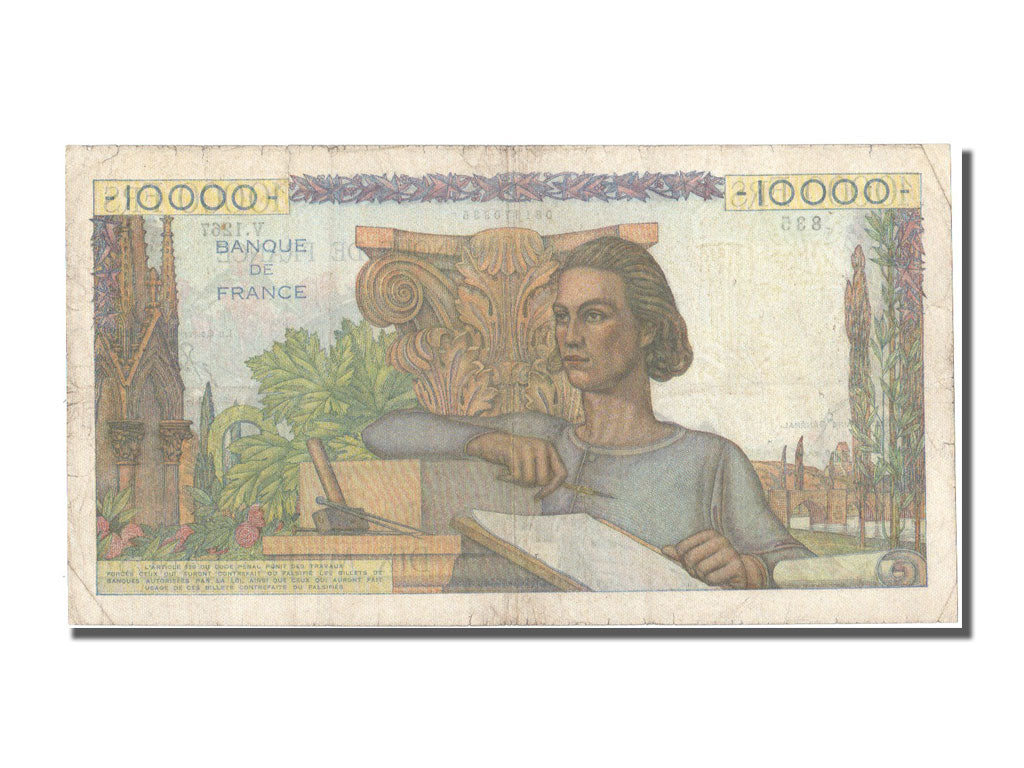 Francia, 10,000 Francs, 10 000 F 1945-1956 ''Génie Français'', 1951, KM:132...