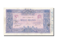 Francia, 1000 Francs, 100 F 1888-1909 ''Bleu et Rose'', 1917, KM:67g, 1917-09...