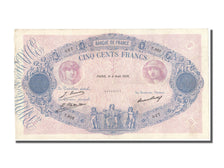 France, 500 Francs, 500 F 1888-1940 ''Bleu et Rose'', 1926, KM #66k,...