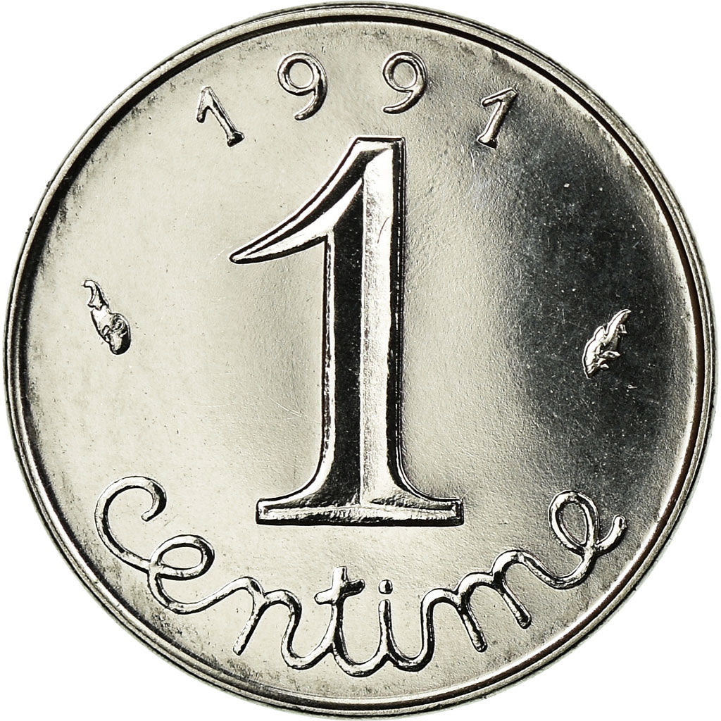 Coin, France, Épi, Centime, 1991, MS(65-70), Stainless Steel, Gadoury:91