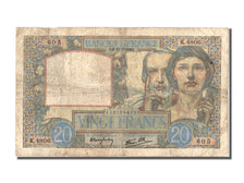 France, 20 Francs, 20 F 1939-1942 ''Science et Travail'', 1941, KM #92b,...
