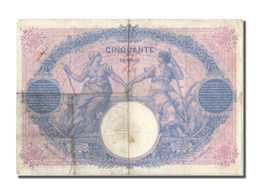 Billet, France, 50 Francs, 500 F 1888-1940 ''Bleu et Rose'', 1913, 1913-03-25