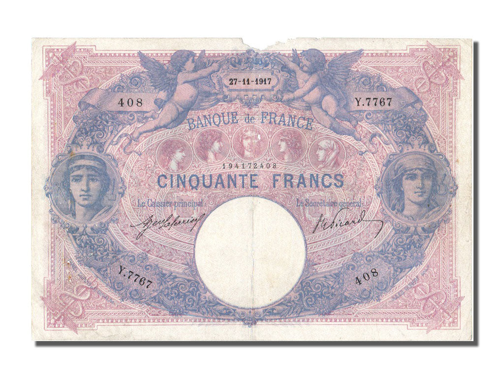 50 Francs Bleu et rose type 1889