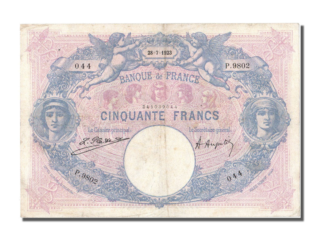 Banknote, France, 50 Francs, 50 F 1889-1927 ''Bleu et Rose'', 1923, 1923-07-28