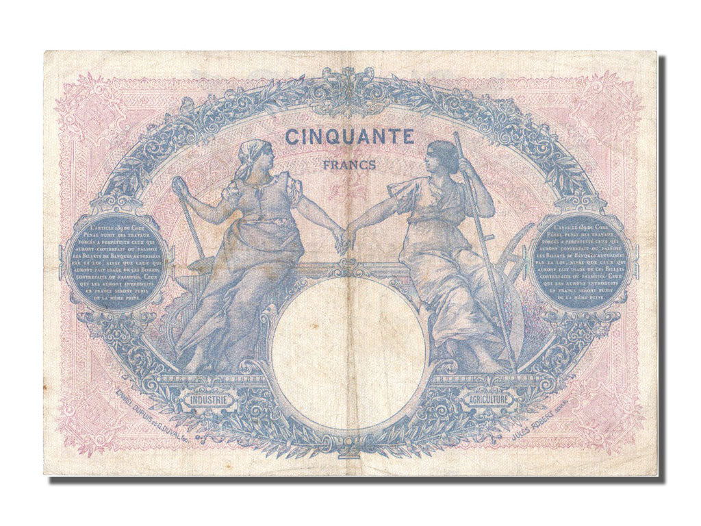 Banknote, France, 50 Francs, 50 F 1889-1927 ''Bleu et Rose'', 1923, 1923-07-28