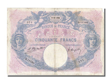 France, 50 Francs, 50 F 1889-1927 ''Bleu et Rose'', 1924, KM #64g, 1924-10-09,..