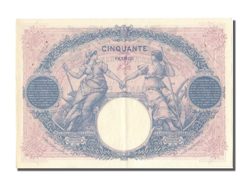 France, 50 Francs, 50 F 1889-1927 ''Bleu et Rose'', 1926, KM #64h, 1926-07-03,..