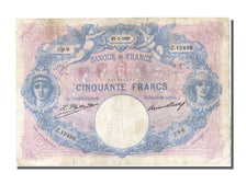 France, 50 Francs, 50 F 1889-1927 ''Bleu et Rose'', 1927, KM #64h, 1927-01-27,..