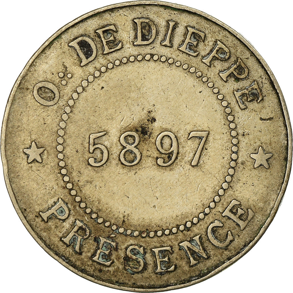 France, Token, Masonic, Orient de Dieppe, Loge Le Phare de la Liberté, 1897