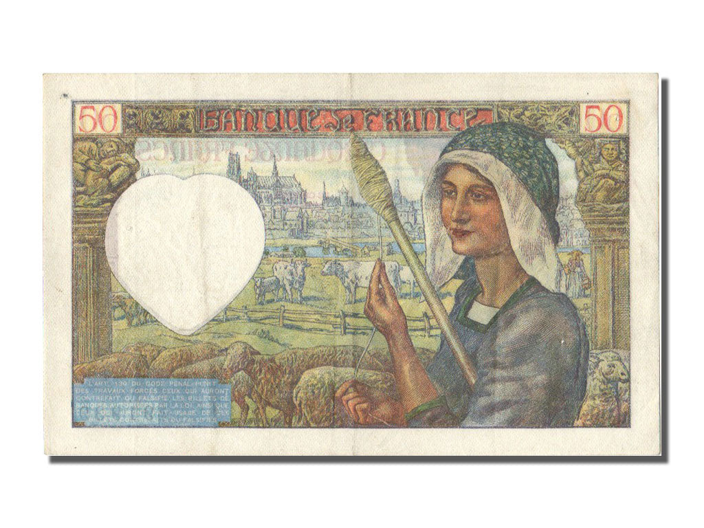 Francia, 50 Francs, 50 F 1940-1942 ''Jacques Coeur'', 1941, KM:93, 1941-12-18...