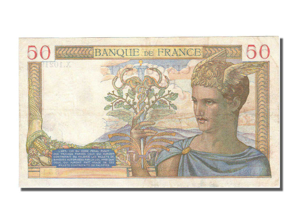 Billete, Francia, 50 Francs, 50 F 1934-1940 ''Cérès'', 1939, 1939-04-13, MBC+