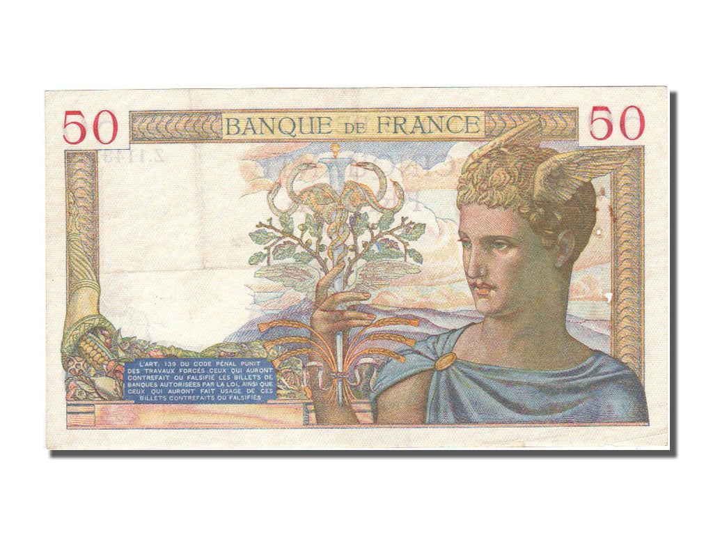 Geldschein, Frankreich, 50 Francs, 50 F 1934-1940 ''Cérès'', 1939, 1939-11-09