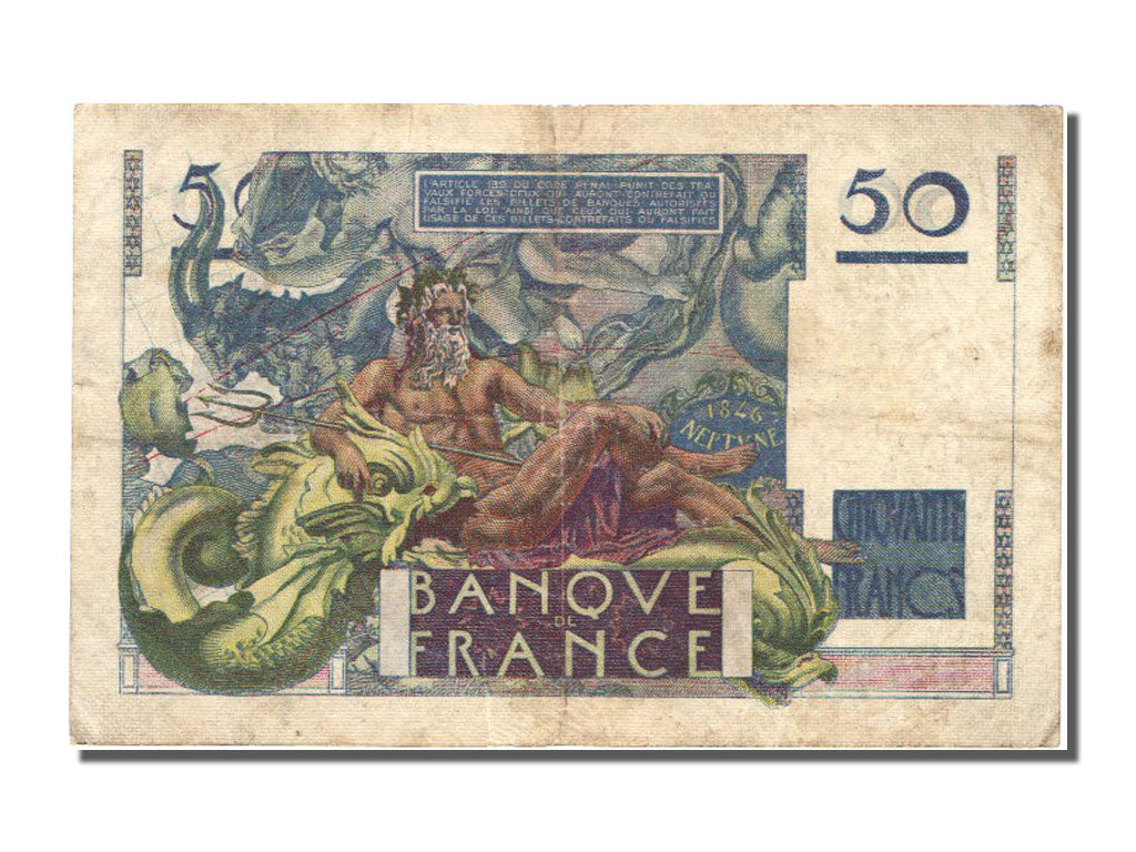 France, 50 Francs, 50 F 1946-1951 ''Le Verrier'', 1946, KM #127a, 1946-05-31,...