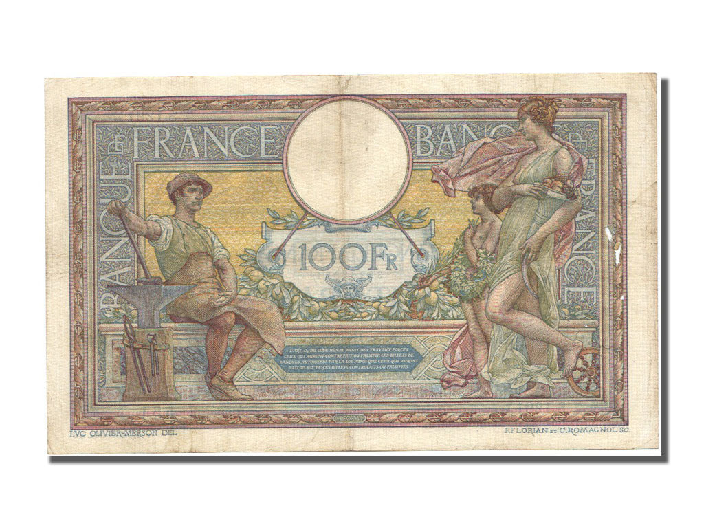 Francia, 100 Francs, 100 F 1908-1939 ''Luc Olivier Merson'', 1910, KM:71a, 19...