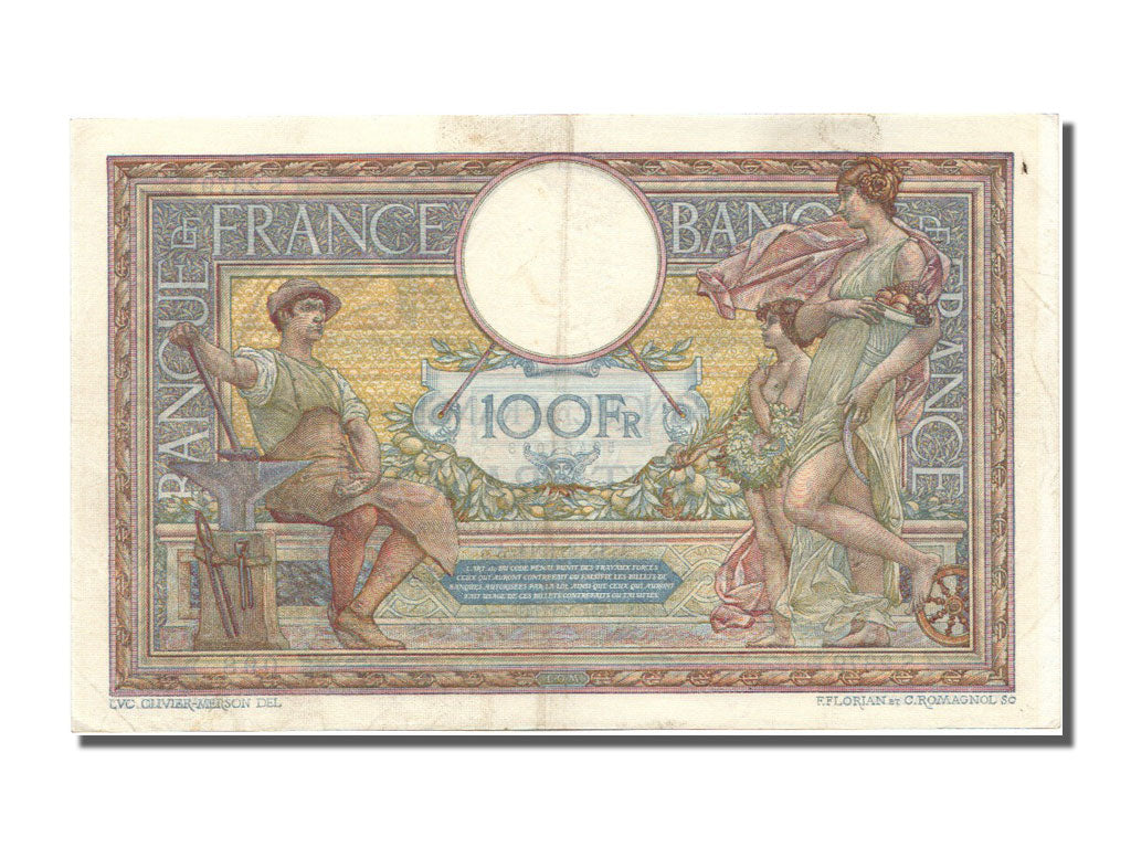 France, 100 Francs, 100 F 1908-1939 ''Luc Olivier Merson'', 1914, KM #71a,...