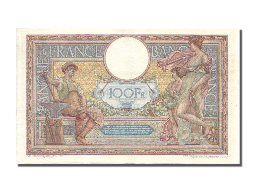 France, 100 Francs, 100 F 1908-1939 ''Luc Olivier Merson'', 1915, KM #71a,...