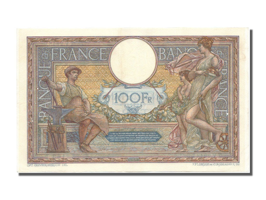 Banknote, France, 100 Francs, 100 F 1908-1939 ''Luc Olivier Merson'', 1915