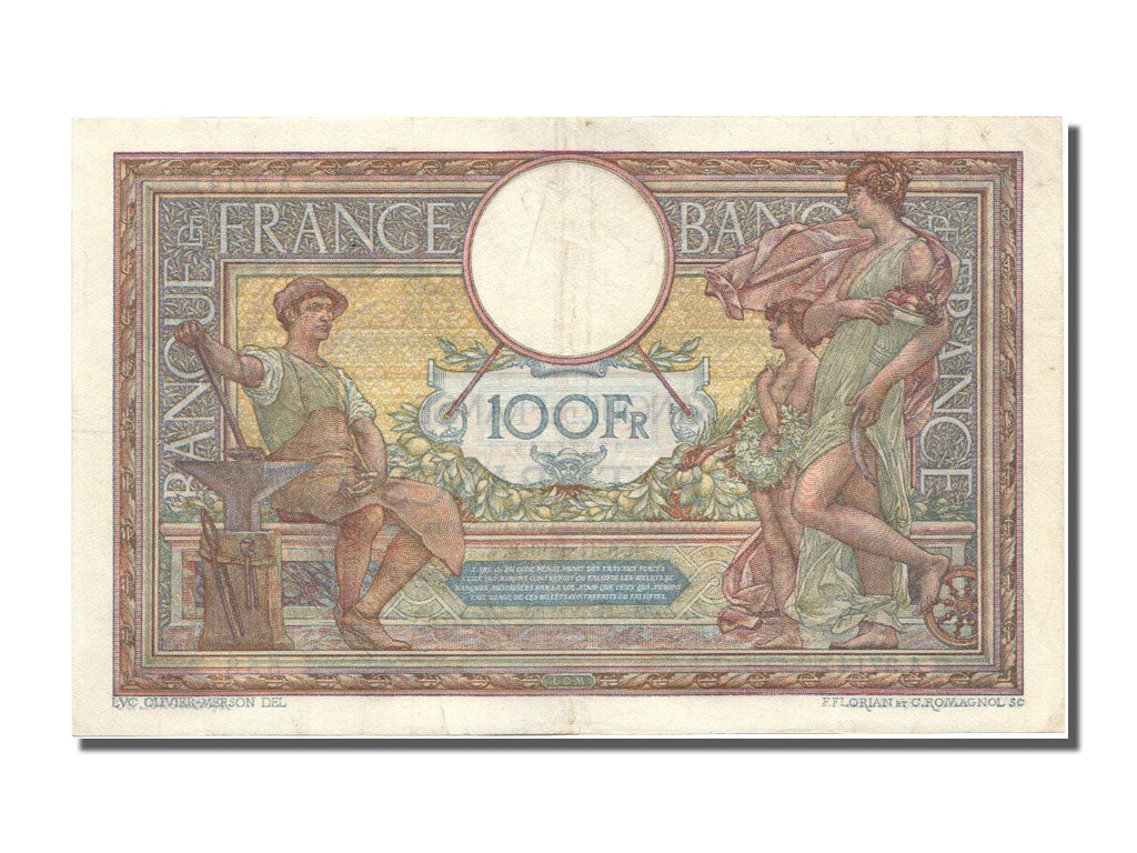 France, 100 Francs, 100 F 1908-1939 ''Luc Olivier Merson'', 1916, KM #71a,...