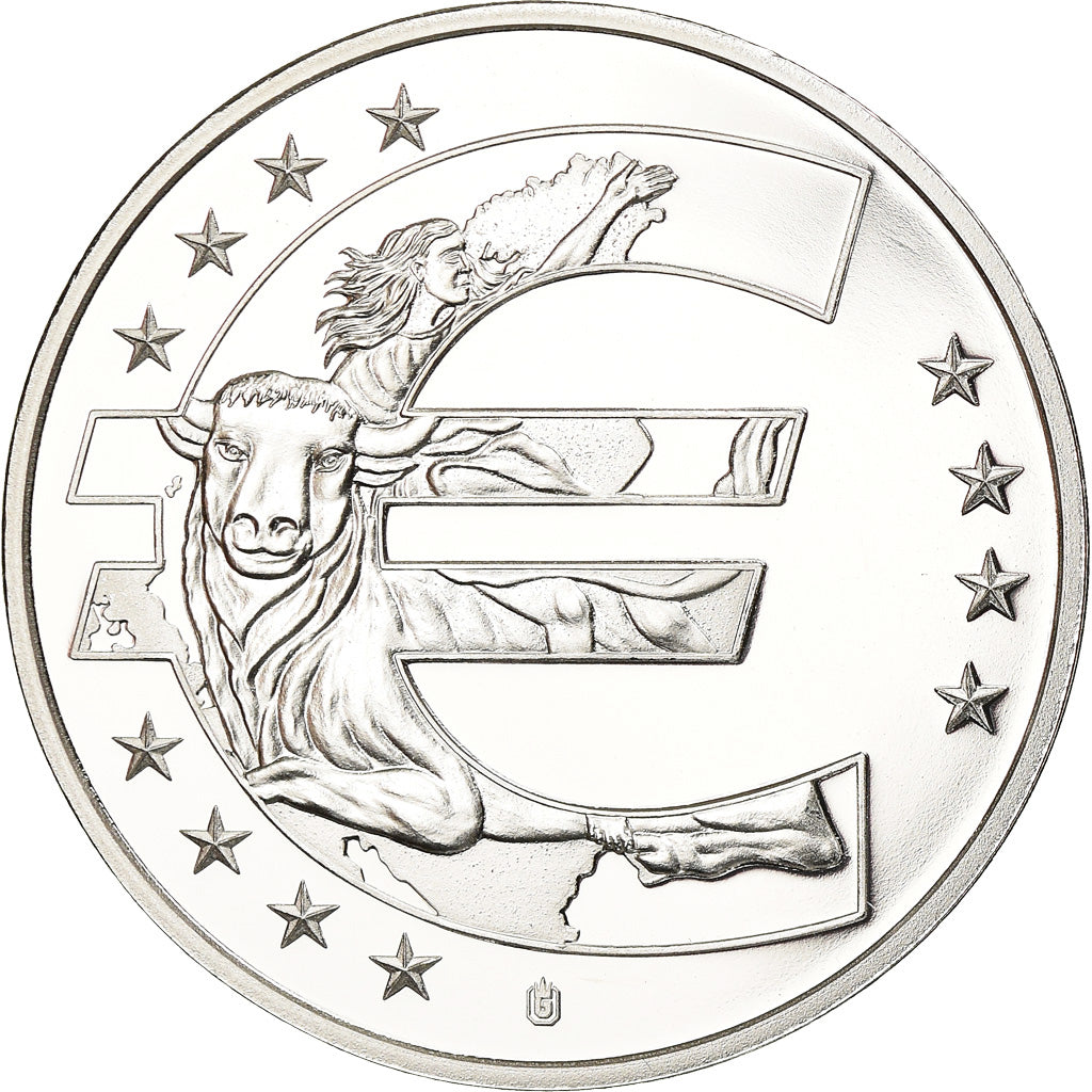 France, Médaille, 10 ans de l'Euro, Politics, Society, War, FDC, Cuivre plaqué