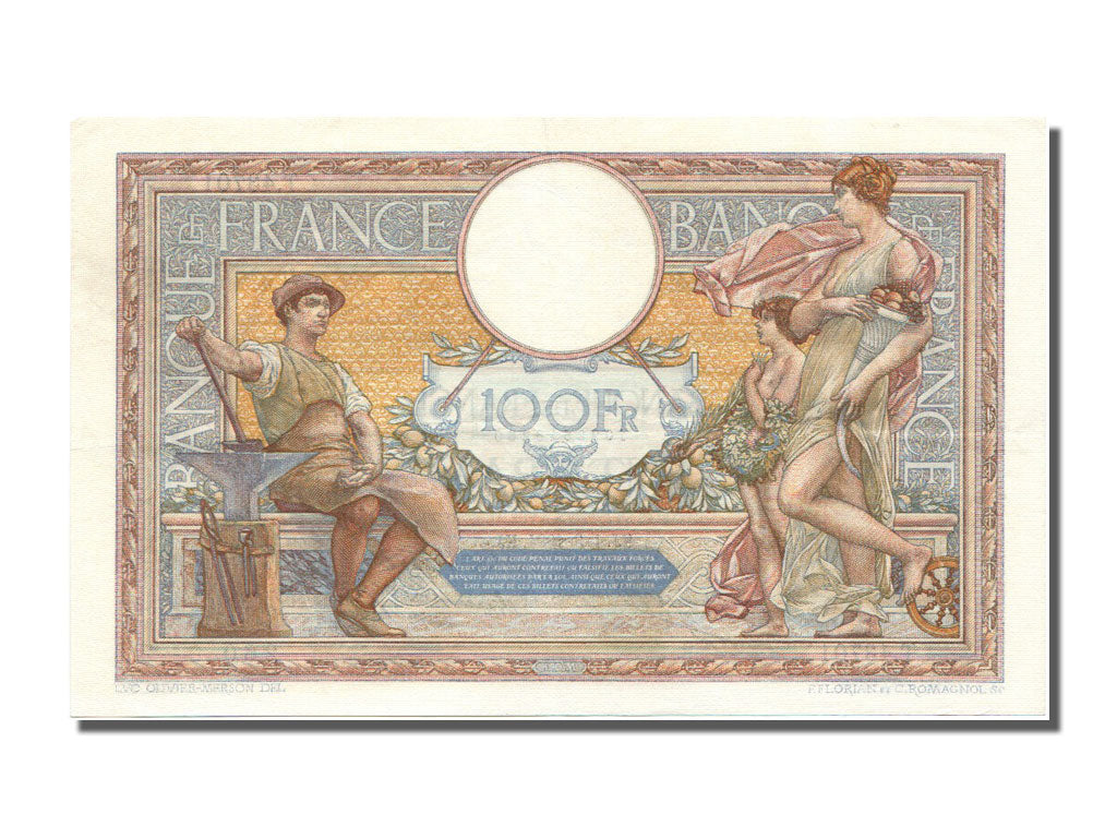 Banknote, France, 100 Francs, 100 F 1908-1939 ''Luc Olivier Merson'', 1934