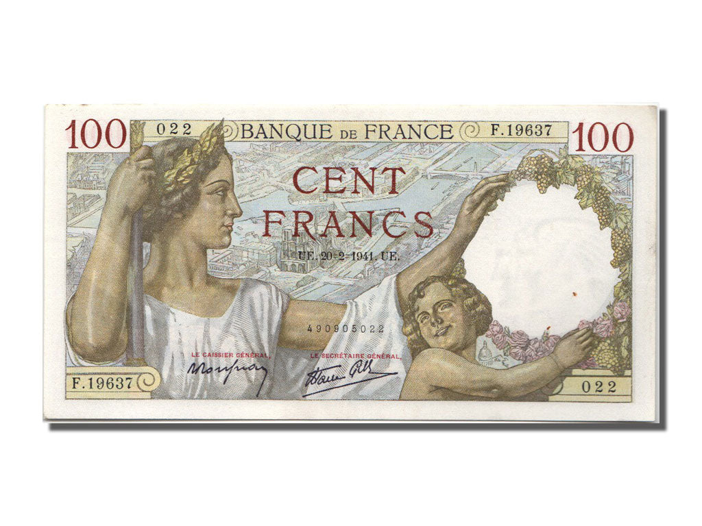 Banknote, France, 100 Francs, 100 F 1939-1942 ''Sully'', 1941, 1941-02-20