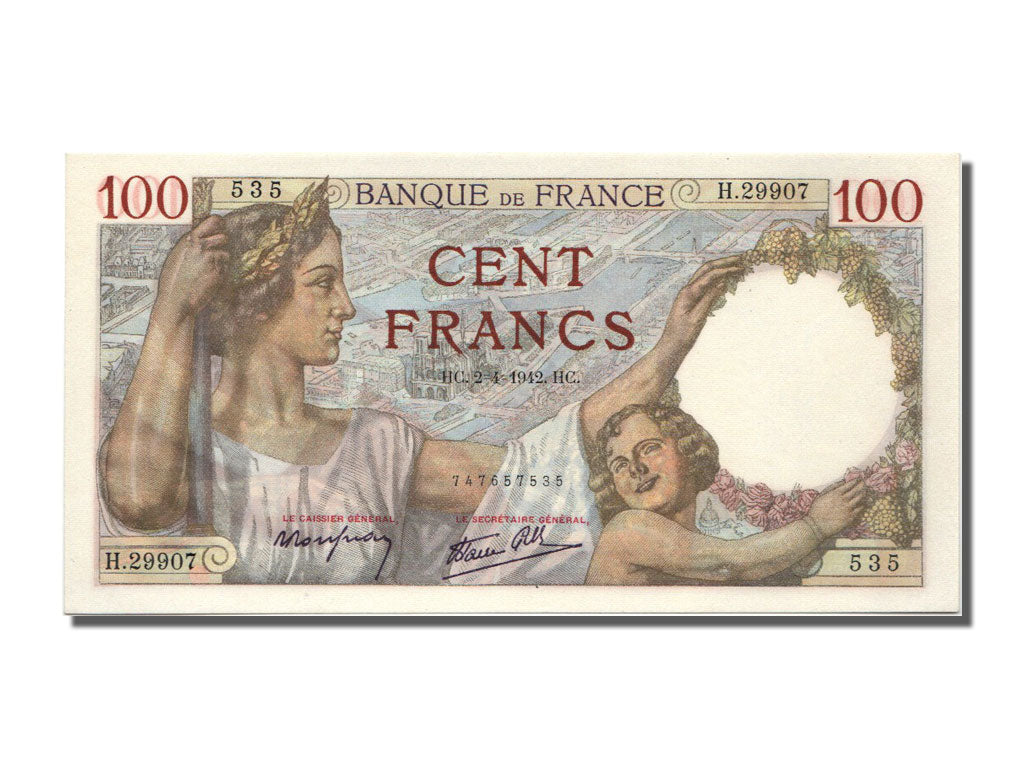 Banknote, France, 100 Francs, 100 F 1939-1942 ''Sully'', 1942, 1942-04-02