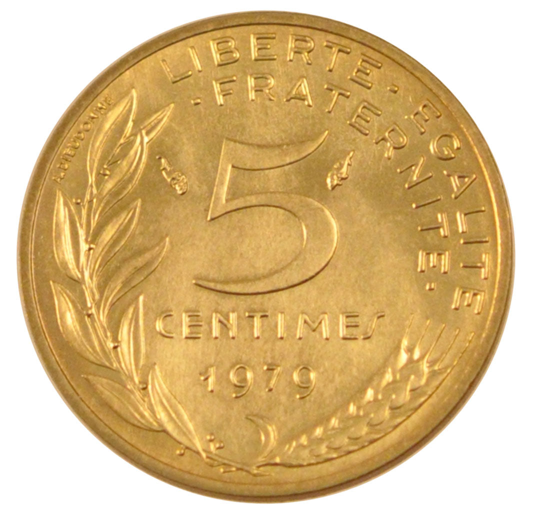 FRANCE, Marianne, 5 Centimes, 1979, Paris, KM #933, MS(65-70), Aluminum-Bronze,.