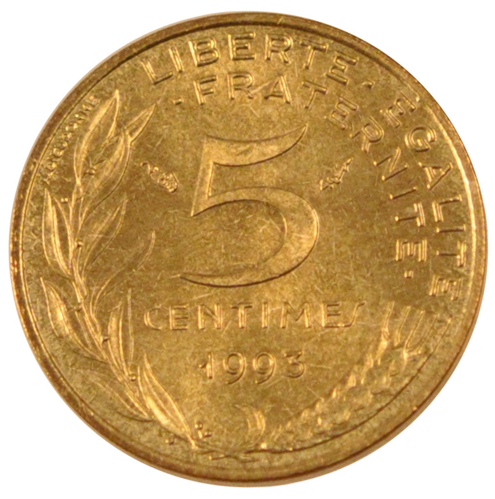 FRANCE, Marianne, 5 Centimes, 1993, Paris, KM #933, MS(60-62), Aluminum-Bronze,.