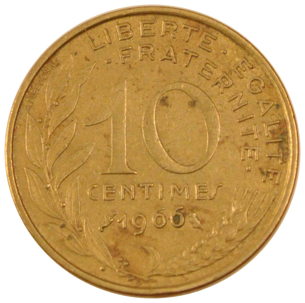 FRANCE, Marianne, 10 Centimes, 1966, Paris, KM #929, EF(40-45),...